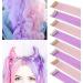 LSKJMO 8PCS Light Pink & Light Purple Hairpiece for Girls Party Highlights Clip in Colored Hair Extensions Mulit-Colors Straight Synthetic Hairpieces Light Pinkt Purple