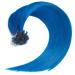Blue keratin bonding extensions 100% remy real hair human hair - 50x 1g 45cm smooth strands - long hair with keratin bondings U -tip hair extension hair compression color: blue