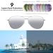 Joopin Polarised Sunglasses | Al-Mg Metal Frame | UV Protection | Double Bridge Aviation Sun Glasses for Men & Women - Silver Mirrored Lens - Buy Online on GoSupps.com