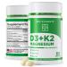 New Elements Vitamin D3 K2 10 000 IU with Magnesium Glycinate 500mg - Bone Health Immune Support Energy & Mood - Non-GMO Gluten-Free Sugar-Free Softgels for Women & Men (60 softgels)