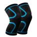BESKEY Knee Support (Pair) Anti Slip Knee Brace Elastic Breathable Knee Compression Sleeve Help Joint Pain Relief for Arthritic Sufferer and Recovery from Injuries Fit for Sports (L Blue) L (Pack of 2) Blue
