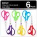 BURVAGY 6-pack Small Scissors,5.5"Multipurpose Scissors Bulk Ultra Sharp Shears for Office Home School Sewing Fabric Craft Supplies,Soft Comfort-Grip Right/Left Handles,Assorted Color 6pack5.5inscissors