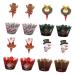 1 Set Christmas Cake Wai Home Party Decor Christmas Cupcake Decoration Cupcake Toppers Deer Cake Picks Christmas Cupcake Wrappers Christmas Party Supplies Favors Paper Decorations