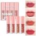 4PCS Lip Oil Light Lip Gloss Set Moisturizing Hydrating Lip Glos Tinted Lip Stain Care Transparent Toot Glow Oil Lip Gloss Kit Long Lasting Waterproof Non-sticky Cup Not-Fade Glitter Shine Primer Lipstick Makeup Kit for ...