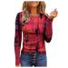 Long Sleeve Shirts for Women, Women's Long Sleeve Tops Trendy Casual Fall Henley Shirts Button Down Blouses Ribbed T Shirts Small Red