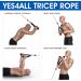 Yes4All Deluxe Tricep Rope Cable Attachment 27 inch Black | Gym Exercise Machine Attachment with Carabiner - Buy Online on GoSupps.com