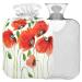 NAANLE hot water bottle with reference poppy flowers Transparent hot water bottle 2L large hot hot water bottle for menstrual cramps pain relief handfoots heat and cold therapy
