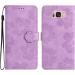 Folding Flower Pattern PU Leather Cover for Samsung Galaxy S8 - Pocket Stand Card Compartments Magnetic Closure - Violet - Buy Online on GoSupps.com
