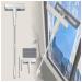 Spray Window Washing Kit with Sewage Collector and 3 Pads 4 in 1 Window Washer Squeegee Kit with Extension Pole Shower Door Squeegee for Bathroom Window Mirror Tile Wall