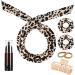 Heatless Curlers Headband Soft Velour Heatless Curls Overnight Heatless Hair Curling Set Hair Curlers No Heat for Short & Long Hair (Leopard 7Pcs)