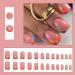 24Pcs Short Square Nude Pink French False Nails - Elegant Glossy Ballerina Design for Women & Girls | Acrylic Full Cover Press-on Nails for Manicure Decoration - Buy Online on GoSupps.com