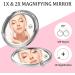 Dynippy Compact Mirror - Silver Round Folding Cosmetic Mirror - Double Sided Curved Magnification - Great Gift for Women, Mothers, and Children - Buy Online on GoSupps.com