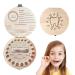 DINGFENG Tooth Holders for Kids Keepsake Baby Teeth Save Box Wooden Tooth Box Tooth Saver Milk Teeth Box Storage Box for Baby Teeth Tooth Box Milk Teeth Wooden Milk Tooth Box Wood Gift