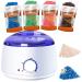 Wax Warmer Professional Waxing Kit Painless Wax Kits for Woman and Men for Facial Bikini Area Armpit - 4 Packs Wax Beads & 10Pcs Soothing Applicator Sticks Rapid Waxing at Home for Full Body 1 Count (Pack of 1)
