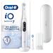 Oral-B io Series 7 Electrical toothbrush 2 plug-in brushes 5 cleaning modes for dental care display & travel case designed by Braun White Alabaster