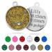Ibera Gifts - Personalized cat brand for medium to large cats in a round form with a cat with engraving name collar brand address trailer cat neck band (glitter gold) gold glitter