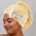 Bow Tie Hair Dryer Cap & Coral Fleece Towel Wrap - Thick Water-Absorbing Hair Drying Hat for Women & Girls - Yellow - Buy Online on GoSupps.com