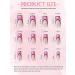 24 Piece Pink Comic Long Press on Nails for Women - French Acrylic False Nails with Cartoon Design - Includes Adhesive Tabs for Easy Manicure Decoration - Buy Online on GoSupps.com