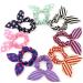 20 pieces of cute girl women rabbit ears hair bands ropes ponytail holder elastic cotton stretch hair styling tools headband hair tie hair jewelry (color random)