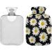 NAANLE Hot Water Bottle with Cover White Daisy 2L for Menstrual Cramps Pain Relief & Heat Therapy | International Shipping - Buy Online on GoSupps.com
