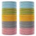 kuou 100 PCS Elastic Hair Bands Elastic Hair Ties Ponytail Holders Thickness 2mm Bulk Hair Ties No Metal Gentle Elastics (Light Multicolor) Light Colorful