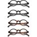 JM Set of 4 Round Reading Glasses - Spring Hinge Readers for Men & Women - 2 Pack Black & 2 Pack Tortoise - 2.5x Magnification - Buy Online on GoSupps.com