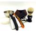 ZEVA Shave Ready Dark Wood Handle Straight Razor Rasoir with Leather Strop/Strap 2 PC Men's Cut Throat Wet Shaving Set KIT in Gift Box