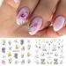 12 Sheets Colorful Flower Nail Art Stickers - Water Transfer Decals for Spring & Summer - Lily Tulip Butterfly & Dragonfly Designs - Nail Accessories for Women - Buy Online on GoSupps.com