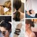 JeoPoom Silk Hair Rope 3 Pieces 11cm and 6cm Silk Hair Rope Regular Donut Hair Ties Silk Scrunchies for Women Girls Ladies(Black) - Buy Online on GoSupps.com