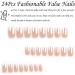 Nude French Glitter Square False Nails Set | 24Pcs Press On Nail Tips with Glue | Women's Coffin Nail Art - Buy Online on GoSupps.com