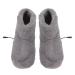 Asixxsix electrically heated foot warmers USB load soft plush gimmicky waves boots foot heating pillows Electric heating boots warm shoes for men women winter (gray)