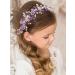 IYOU Princess Pearl Headband Purple Flower Communion Headpiece Birthday Bridal Wedding Hair Accessories for Girls - Buy Online on GoSupps.com