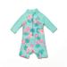 BONVERANO Baby Girls Swimsuit Toddler Bathing Suit Long-Sleeve Zipper One Piece Swimwear with UPF 50+ Sun Protection 3-6 Months Green