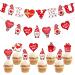 Valentine's Day Cupcake Toppers Sweet Love Heart Be My Valentine Cupcake For Anniversary Valentine's Day Wedding Party Cake Decorations - Buy Online on GoSupps.com