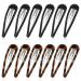 Snap Hair Clips for Women 12 Pieces Metal Snap Hair Clips Vintage Flat Hair Clips Metal Oval Tortoise Hair Clips Large Hair Snap Clips Non-slip Hair Styling Clips for Women Girls Thick Fine Thin Hair
