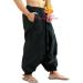 Buy SARJANA HANDICRAFTS Men's Harem Pants - Cotton Boho Trousers One Size - Stylish Black Design | International Shipping - Buy Online on GoSupps.com