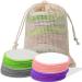 3 Layers Reusable Makeup Remover Pads 20Pcs Cotton Wool Pads with Washable Laundry Bag Soft Bamboo Face Pads Eco-Friendly Reusable Face Cleansing Pads for All Skins Pink+black+purple+green