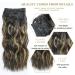 Ombre Clip in Hair Extensions - Dark Roots Balayage Highlight, 20 Inch Chocolate Brown to Caramel Blonde - R4/68H268A - Buy Online on GoSupps.com