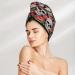 Skull and Roses Hair Towel Wrap - Fast Drying Towel Turban with Button | Perfect Hair Drying Solution - Buy Online on GoSupps.com