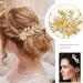 3 Pieces Hair Accessory Hair Comb Gold Leaf Hair Combs Beautiful and Charming Suitable for Hairstyle Design Suitable for Women - Buy Online on GoSupps.com