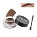 Eyebrow Pomade Cream Waterproof Brow Pomade Gel High Pigmented Long Lasting Wear Eyebrow Gel Pomade Dark Brown Eyebrow Makeup Kit with Dual-ended Brush