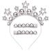 Disco Ball Headband Hair Clips Vintage Rhinestone Star Mirrorball Hairband Tiara Headpiece Hair Accessories for Party Favor Decor Gifts (disco ball headband barrettes)