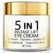 Grospe 5 in 1 Eye Cream for Dark Circles & Puffiness Anti Aging Instant Lifting Under Eye Cream for Bags Wrinkles & Fine Lines Firming Eye Treatment with Caffeine Hyaluronic Acid Hydrating 2.1Oz