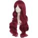 MapofBeauty 28 Inch Red Long Curly Synthetic Wig with Side Bangs for Women - Buy Online on GoSupps.com