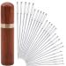 25Pieces Hand Sewing Big Eye Needles Sharp Needle with Solid Wood Needle Case for