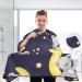 Waterproof Barber Cape - Cute Teddy Bear on Moon & Cheetah Haircut Bib for Men & Women | Unisex Hair Cutting Cape - Buy Online on GoSupps.com