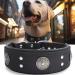 Dog collar leather 5 cm wide robust genuine leather collar handmade soft and luxurious eye-catching best choice for large and medium-sized dog breeds black 49.5-60 cm 49.5-60 cm black