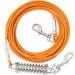 Yard Leash For Dogs with Shock Absorbing 3-15m Yard Leash Tie Out Leashes Tie Out Cables For Dogs Yard Leash (Orange 15m) 15m Orange