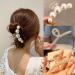 3PCS Pearl Hair Claw Clips Large Pearl Hair Clips for Thick Hair or Fine Hair Non-Slip Hair Clips Hair Accessories for Women and Girls