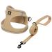 Bella & Pal dog harness Small dogs with a leash step-in dishes made of Air mesh anti-train reflective breathable breast tableware puppy dishes for small dogs cat dishes khaki l l (42-50cm breast scope) Khaki